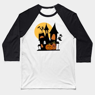 Pumpkin Haunted Mansion Baseball T-Shirt